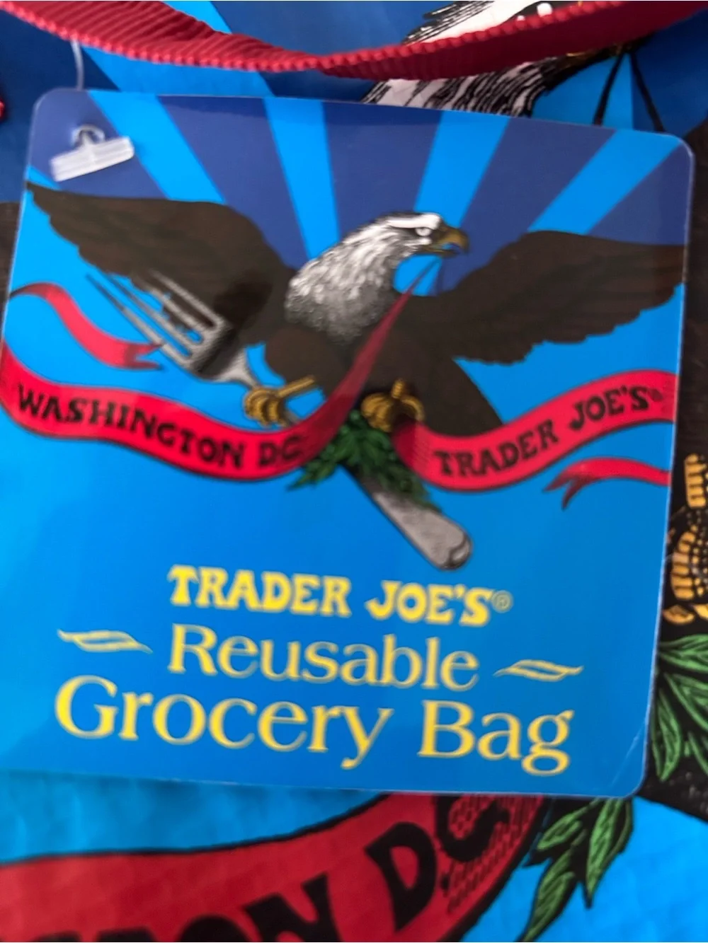 Trader Joe’s 2024 Washington DC and Reusable Grocery Tote Bag - Red/Blue Accents
